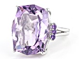 Lavender Amethyst Rhodium Over Sterling Silver Ring 14.61ctw