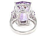 Lavender Amethyst Rhodium Over Sterling Silver Ring 14.61ctw