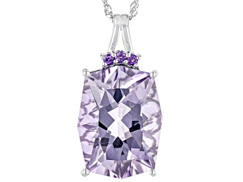 Picture of Lavender Amethyst Rhodium Over Sterling Silver Pendant With Chain 14.47ctw