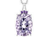 Lavender Amethyst Rhodium Over Sterling Silver Pendant With Chain 14.47ctw