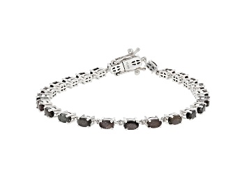 Picture of Silver Sheen Sapphire Rhodium Over Sterling Silver Tennis Bracelet 8.79ctw