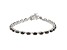 Silver Sheen Sapphire Rhodium Over Sterling Silver Tennis Bracelet 8.79ctw