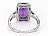Lavender Amethyst With White Zircon Rhodium Over Sterling Silver Ring 3.37ctw