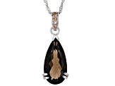 Brown Smoky Quartz With Andalusite Rhodium Over Sterling Silver Pendant/Chain 7.74ctw