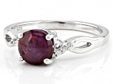 Red Indian Star Ruby Rhodium Over Sterling Silver Ring 2.71ctw