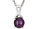 Indian Star Ruby With Rhodium Over Sterling Silver Pendant With Chain 2.19ctw