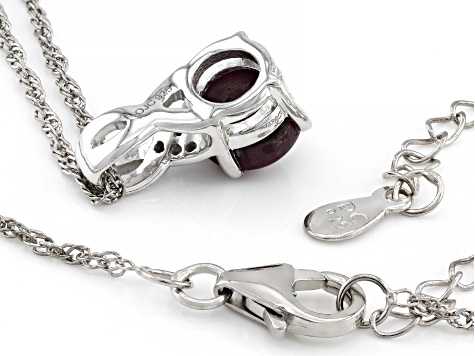 Indian Star Ruby With Rhodium Over Sterling Silver Pendant With Chain 2.19ctw