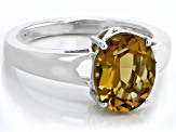 Champagne Quartz Rhodium Over Sterling Silver Solitaire Ring 2.07ct