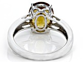 Champagne Quartz Rhodium Over Sterling Silver Solitaire Ring 2.07ct
