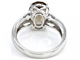 Brown Smoky Quartz Rhodium Over Sterling Silver Solitaire Ring 2.16ct