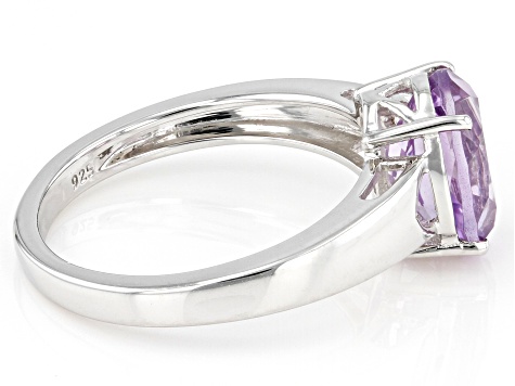 Lavender Amethyst Rhodium Over Sterling Silver Solitaire Ring 2.00ct