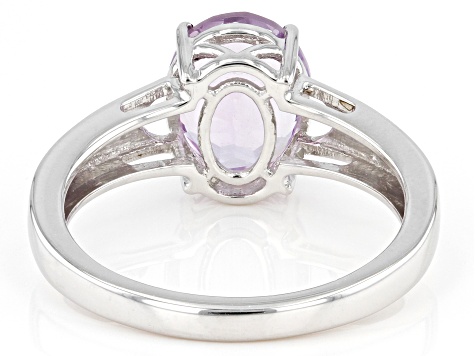 Lavender Amethyst Rhodium Over Sterling Silver Solitaire Ring 2.00ct