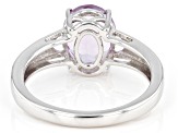 Lavender Amethyst Rhodium Over Sterling Silver Solitaire Ring 2.00ct