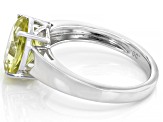 Yellow Quartz Rhodium Over Sterling Silver Solitaire Ring 2.25ct