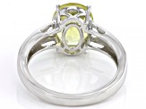 Yellow Quartz Rhodium Over Sterling Silver Solitaire Ring 2.25ct