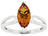 Madeira Citrine Rhodium Over Sterling Silver Solitaire Ring 1.35ct