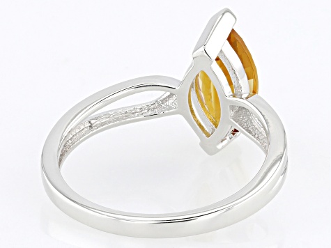 Madeira Citrine Rhodium Over Sterling Silver Solitaire Ring 1.35ct