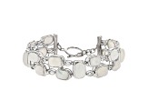 Rainbow Moonstone Rhodium Over Sterling Silver Bracelet