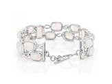 Rainbow Moonstone Rhodium Over Sterling Silver Bracelet
