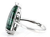 Green Malachite Rhodium Over Sterling Silver Ring