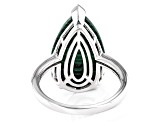 Green Malachite Rhodium Over Sterling Silver Ring