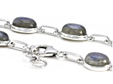 Gray Labradorite Rhodium Over Sterling Silver Bracelet