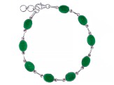 Green Onyx Rhodium Over Sterling Silver Bracelet