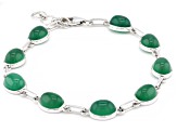 Green Onyx Rhodium Over Sterling Silver Bracelet