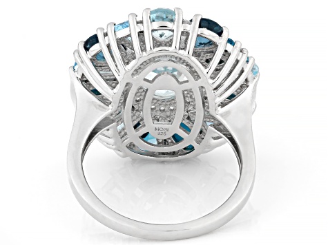 Sky Blue Topaz Platinum Over Sterling Silver Ring 5.00ctw