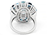 Sky Blue Topaz Platinum Over Sterling Silver Ring 5.00ctw