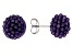 Purple Amethyst Rhodium Over Sterling Silver Beaded Stud Earrings