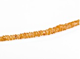 Orange Spessartite Rhodium Over Sterling Silver Beaded Bracelet