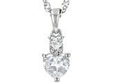 White Zircon Rhodium Over Sterling Silver Pendant With Chain .97ctw