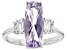Lavender Amethyst With White Zircon Rhodium Over Sterling Silver Ring 3.33ctw