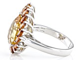 Citrine With Madeira Citrine Rhodium Over Sterling Silver Ring 3.69ctw