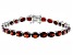 Red Garnet Rhodium Over Sterling Silver Tennis Bracelet 20.14ctw