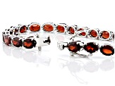 Red Garnet Rhodium Over Sterling Silver Tennis Bracelet 20.14ctw