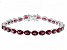 Raspberry Rhodolite Rhodium Over Sterling Silver Tennis Bracelet 22.23ctw