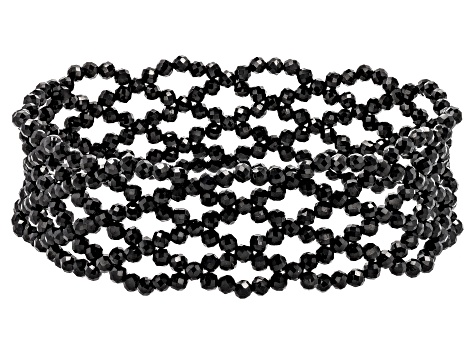 Black Spinel Woven Stretch Bracelet - JSM131