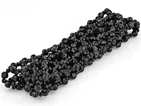 Black Spinel Woven Stretch Bracelet