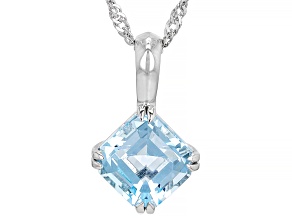 Sky Blue Glacier Topaz Rhodium Over Sterling Silver Pendant With Chain 2.25ct