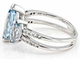 Sky Blue Topaz Rhodium Over Sterling Silver Ring 3.08ctw