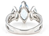 Sky Blue Topaz Rhodium Over Sterling Silver Ring 3.08ctw