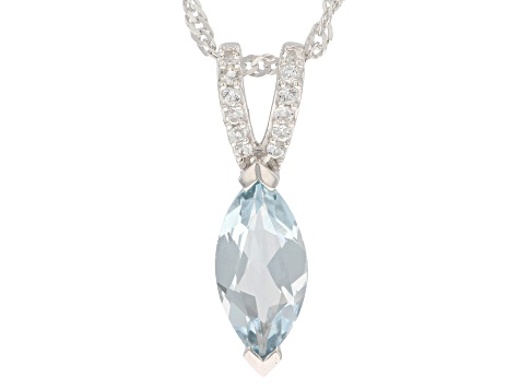 Sky Blue Topaz Rhodium Over Sterling Silver Pendant With Chain 1.70ctw
