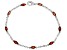 Red Garnet With White Zircon Rhodium Over Sterling Silver Bracelet 2.64ctw