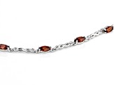 Red Garnet With White Zircon Rhodium Over Sterling Silver Bracelet 2.64ctw