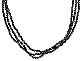 Black Spinel Rhodium Over Sterling Silver Multi-Strand Beaded Necklace