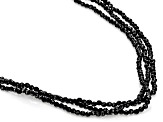 Black Spinel Rhodium Over Sterling Silver Multi-Strand Beaded Necklace