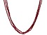 Red Garnet Rhodium Over Sterling Silver Multi-Strand Beaded Necklace