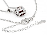 Red Garnet With White Diamond Accent Rhodium Over Silver Pendant/Chain 2.41ctw